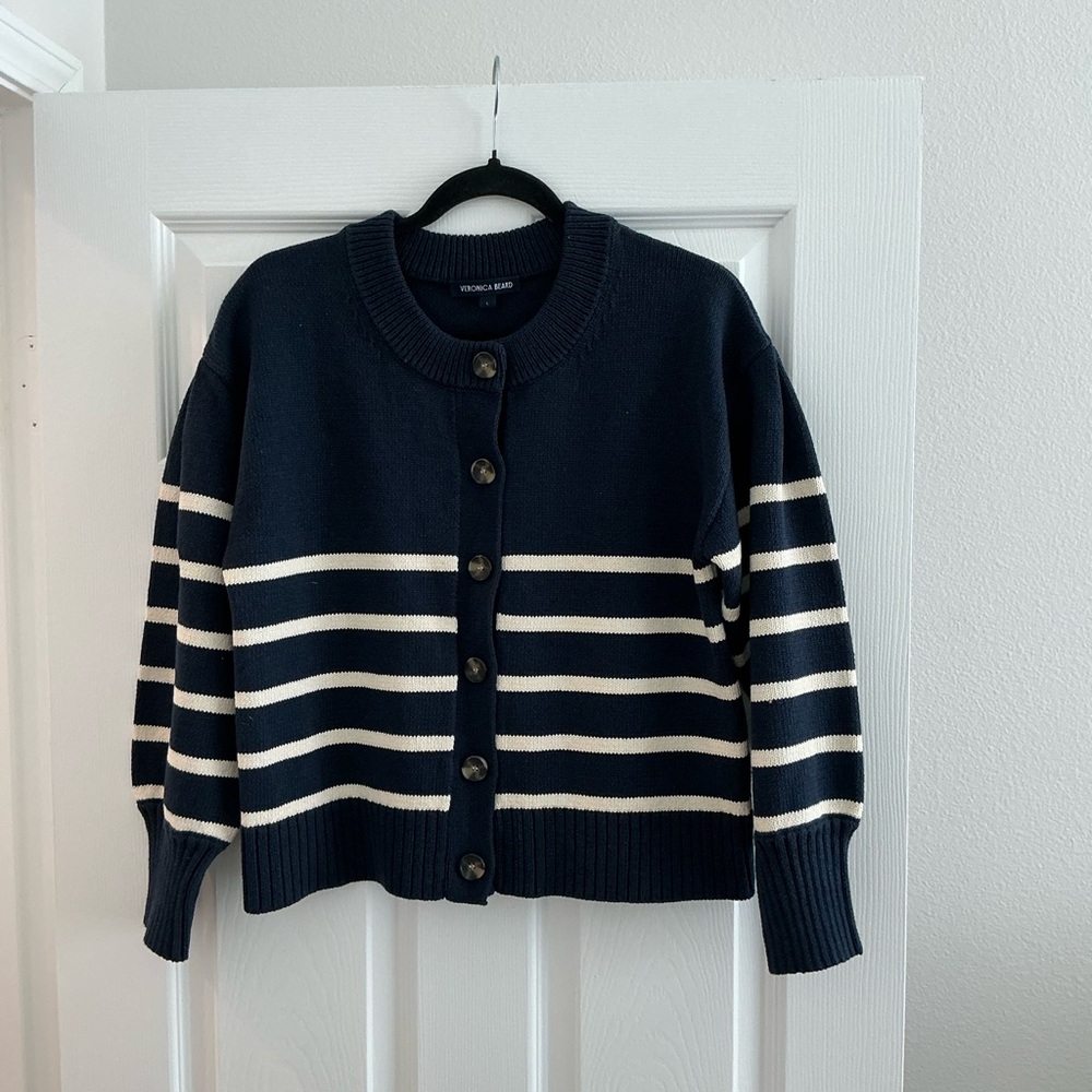 Navy and White Striped Sweater